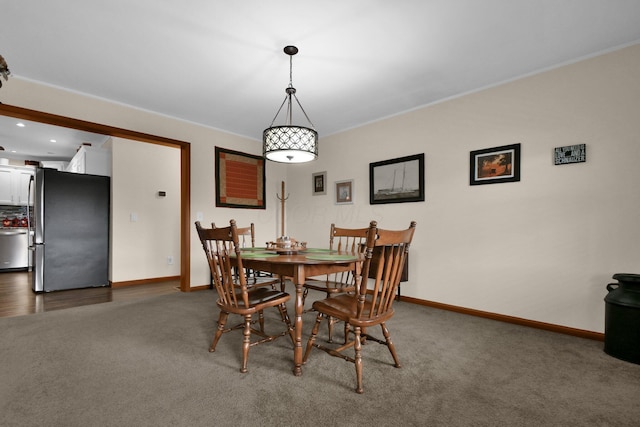 191 Craig Dr, Thornville, OH 43076 - carpeted dining room featuring baseboards