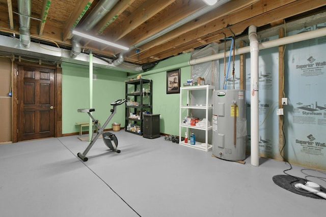 191 Craig Dr, Thornville, OH 43076 - exercise area with water heater