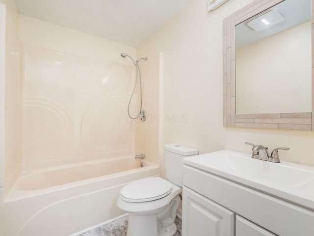 3198 Benham Ct, Columbus, OH 43232 - bathroom featuring tub / shower combination, vanity, and toilet