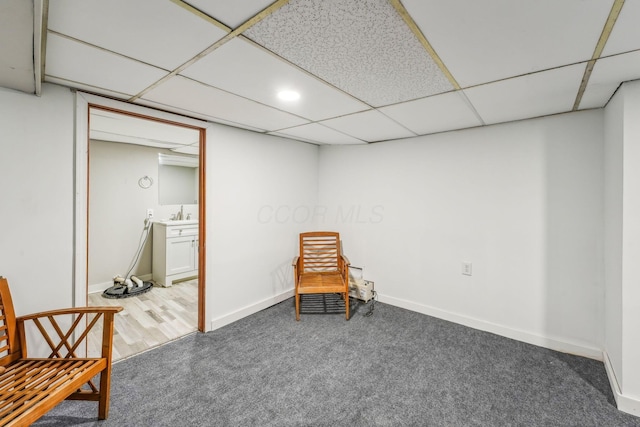 1329 Studer Ave, Columbus, OH 43206 - sitting room featuring carpet floors and a paneled ceiling