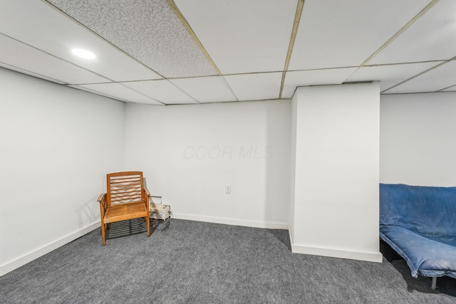 1329 Studer Ave, Columbus, OH 43206 - living area with carpet and a paneled ceiling