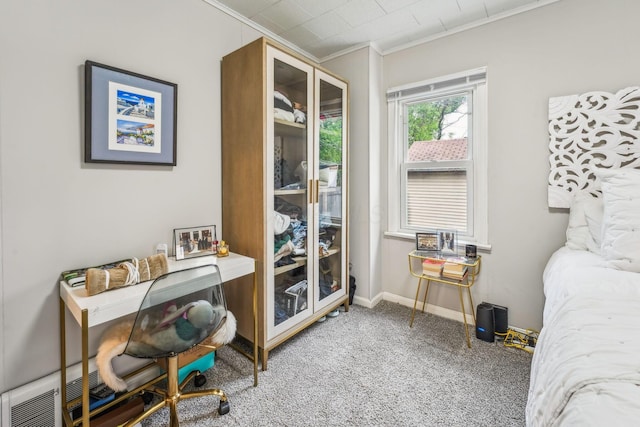 1329 Studer Ave, Columbus, OH 43206 - carpeted bedroom with ornamental molding and baseboards