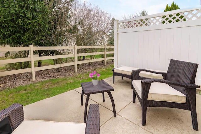 view of patio with a fenced backyard