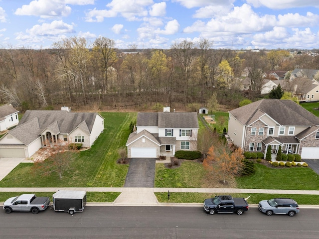 aerial view featuring a residential view