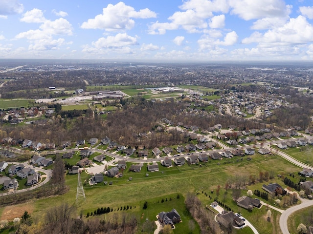 drone / aerial view with a residential view