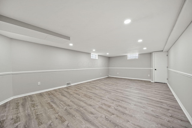 2960 Berwick Blvd, Columbus, OH 43209 - below grade area with recessed lighting, wood finished floors, and baseboards