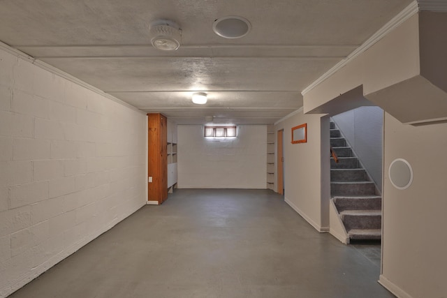 3113 Oaklawn St, Columbus, OH 43224 - below grade area with concrete block wall and stairs
