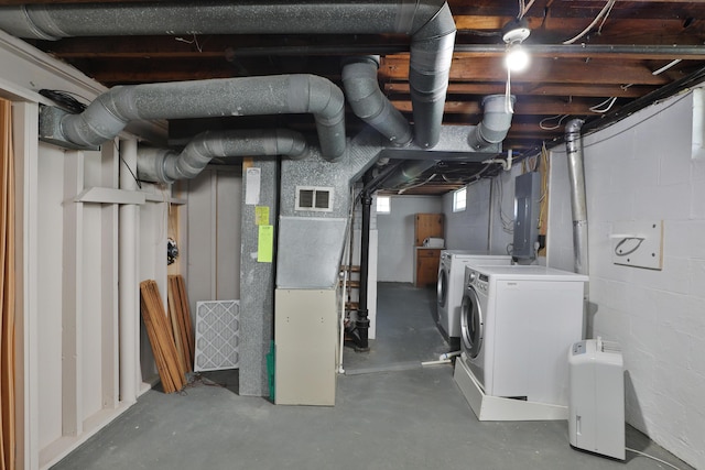 3113 Oaklawn St, Columbus, OH 43224 - below grade area with independent washer and dryer and electric panel