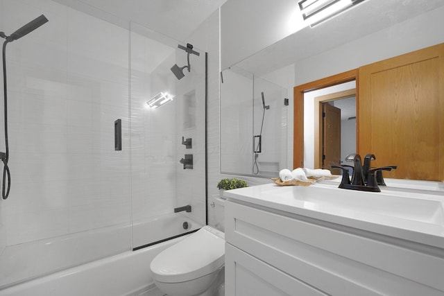 441 Gentlewind Dr, Westerville, OH 43081 - bathroom with vanity, toilet, and shower / bath combination with glass door