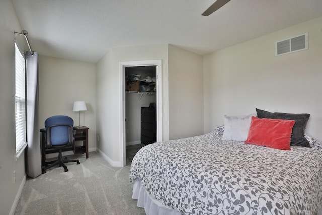 6134 Glade Run Rd, Hilliard, OH 43026 - bedroom featuring carpet flooring, multiple windows, baseboards, and a spacious closet