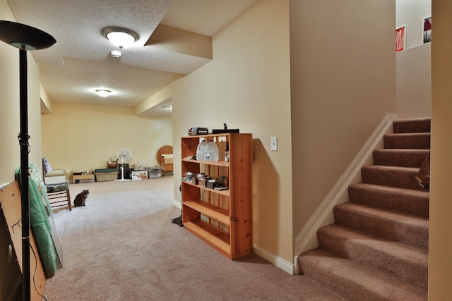 6134 Glade Run Rd, Hilliard, OH 43026 - finished below grade area with carpet floors, stairway, and baseboards