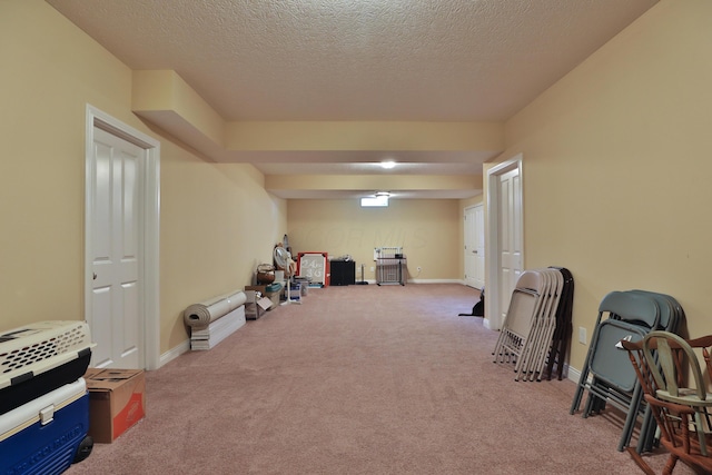 6134 Glade Run Rd, Hilliard, OH 43026 - playroom with carpet floors, baseboards, and a textured ceiling