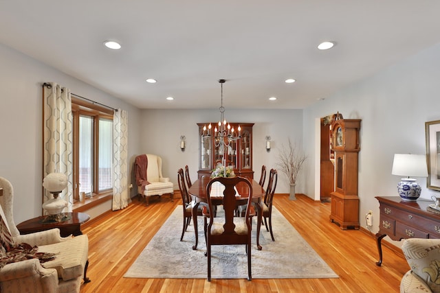5580 Millington Rd, Columbus, OH 43235 - dining room with recessed lighting, a notable chandelier, and light wood finished floors