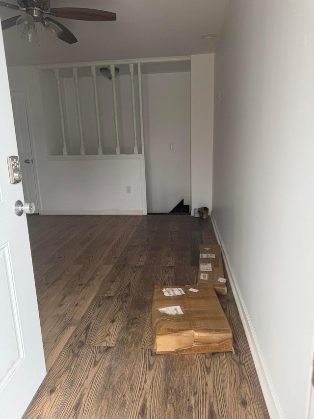 4620 Boynton Pl, Columbus, OH 43227 - empty room with wood finished floors and a ceiling fan