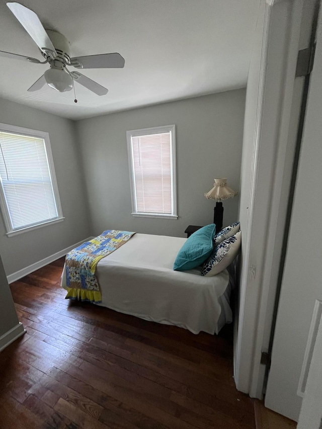 2851 Melva Ave, Columbus, OH 43224 - bedroom featuring hardwood / wood-style floors, a ceiling fan, and baseboards