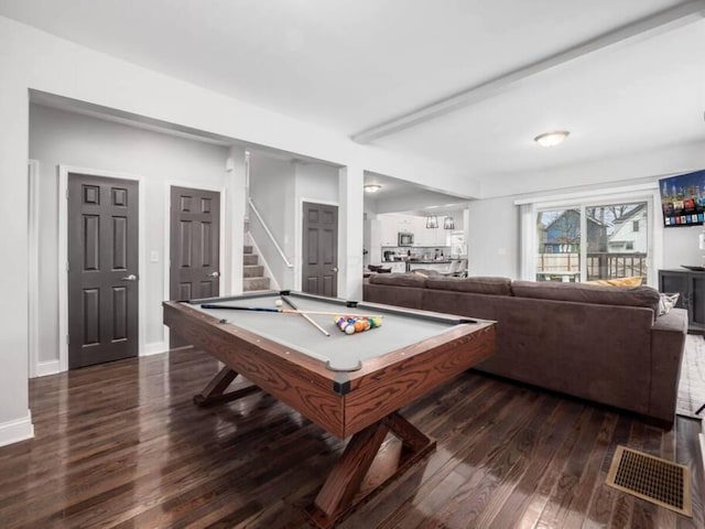 85 Dana Ave, Columbus, OH 43222 - recreation room featuring wood finished floors, visible vents, pool table, and baseboards