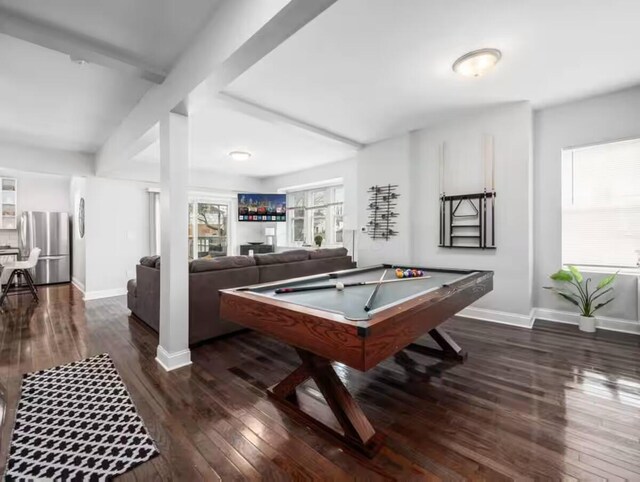 85 Dana Ave, Columbus, OH 43222 - recreation room featuring hardwood / wood-style floors, baseboards, and billiards