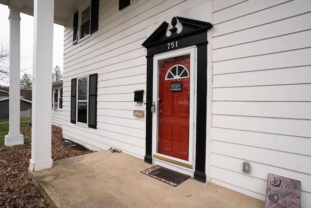 view of exterior entry