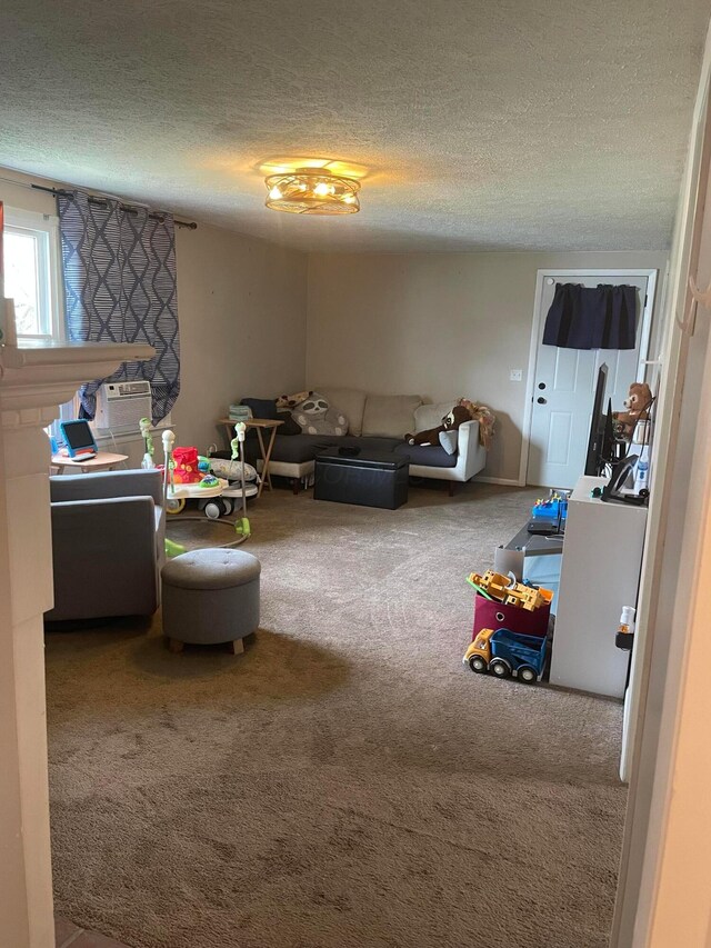 751 Vicksburg Dr, Mansfield, OH 44904 - carpeted living room with a textured ceiling