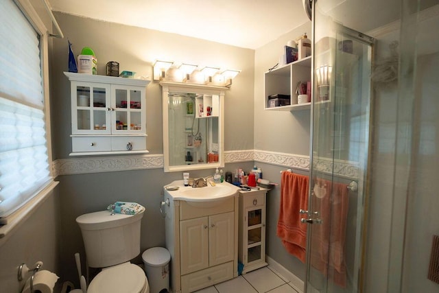 751 Vicksburg Dr, Mansfield, OH 44904 - full bathroom featuring a stall shower, tile patterned flooring, vanity, and toilet