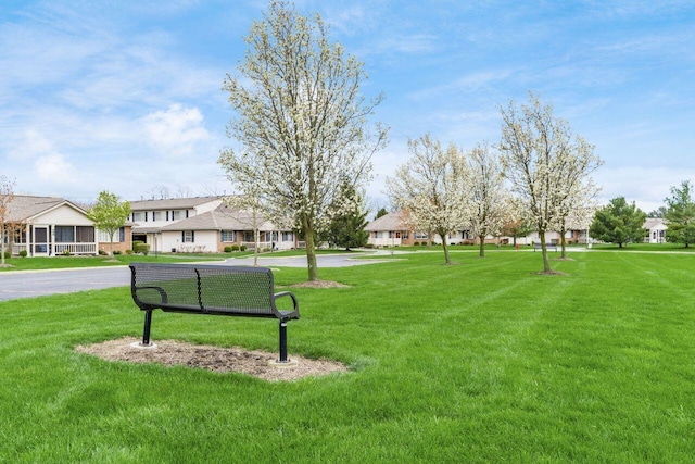 view of home's community with a yard and a residential view
