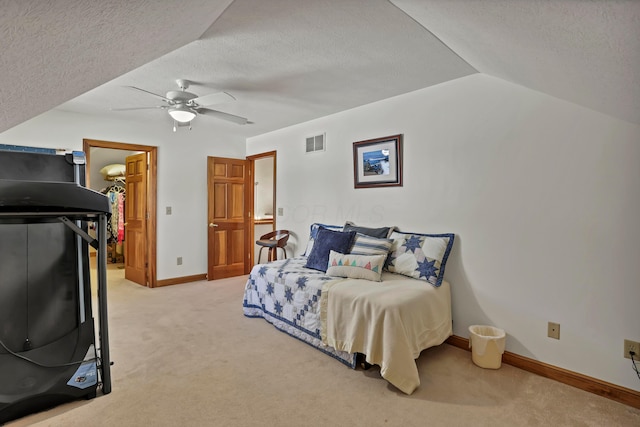 665 Cherrington Rd, Westerville, OH 43081 - bedroom featuring a textured ceiling, a spacious closet, light carpet, baseboards, and visible vents