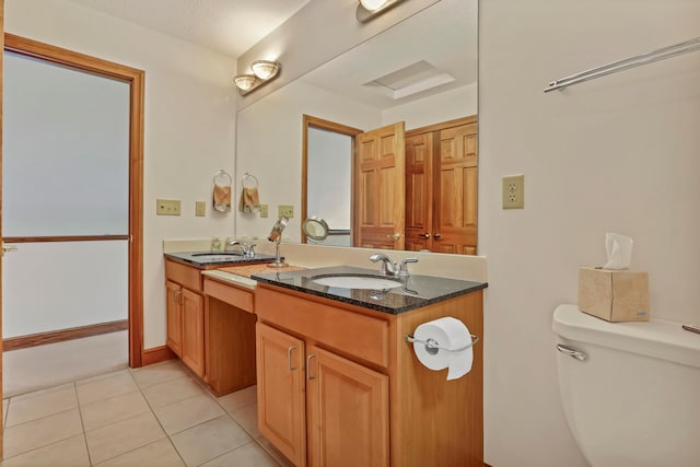 665 Cherrington Rd, Westerville, OH 43081 - bathroom with toilet, tile patterned flooring, a sink, and double vanity