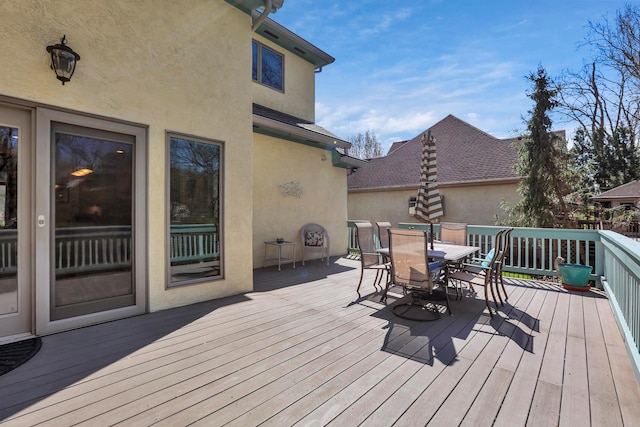 665 Cherrington Rd, Westerville, OH 43081 - wooden terrace with outdoor dining area