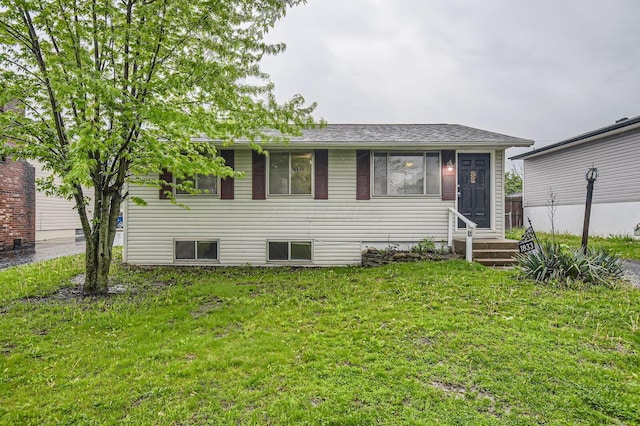 view of front of house with a front yard