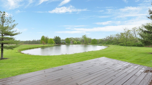 3448 Ostrander Rd, Ostrander, OH 43061 - deck with a water view and a lawn