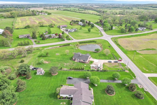 aerial view with a rural view