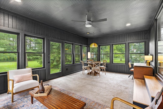 8019 Clouse Rd, New Albany, OH 43054 - sunroom featuring ceiling fan