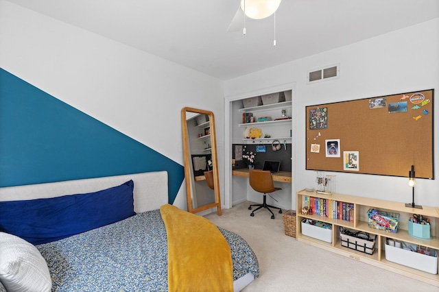 8019 Clouse Rd, New Albany, OH 43054 - bedroom featuring carpet, an office area, and a ceiling fan