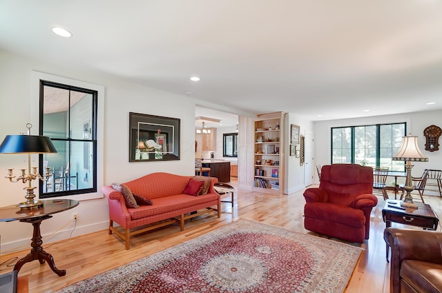9730 Lancaster Kirkersville Rd NW, Baltimore, OH 43105 - living area with recessed lighting, wood finished floors, a healthy amount of sunlight, and baseboards