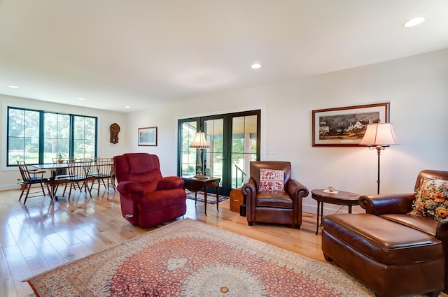9730 Lancaster Kirkersville Rd NW, Baltimore, OH 43105 - living area featuring baseboards, recessed lighting, and light wood-style floors
