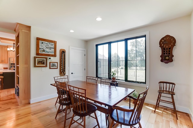 9730 Lancaster Kirkersville Rd NW, Baltimore, OH 43105 - dining area with baseboards, light wood finished floors, and recessed lighting