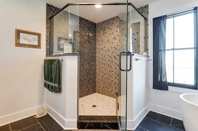 9730 Lancaster Kirkersville Rd NW, Baltimore, OH 43105 - full bath with a shower stall, baseboards, and a wealth of natural light