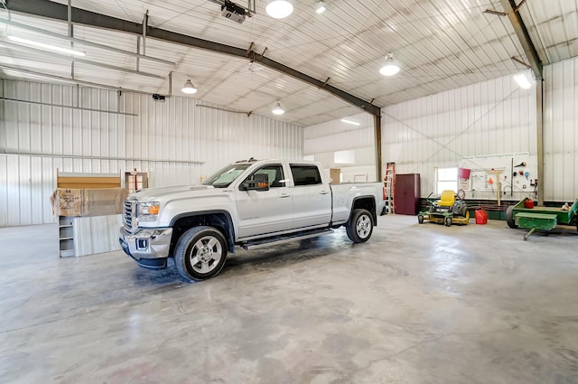 9730 Lancaster Kirkersville Rd NW, Baltimore, OH 43105 - garage with metal wall and a garage door opener