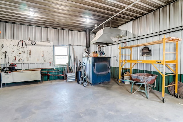9730 Lancaster Kirkersville Rd NW, Baltimore, OH 43105 - garage with a workshop area and metal wall
