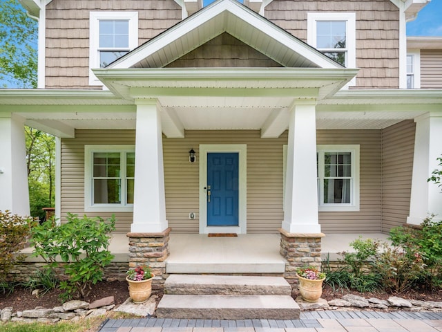 9684 Shawnee Trl, Powell, OH 43065 - doorway to property featuring covered porch