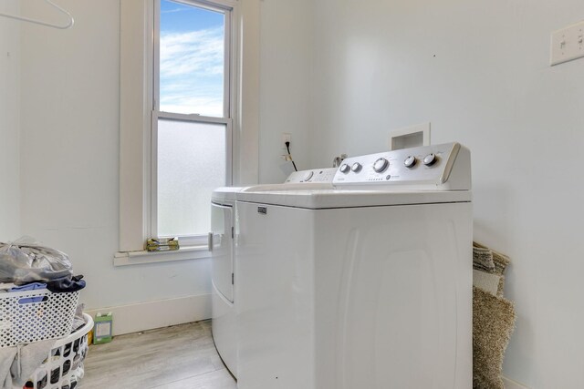 328 Pearl St, Jackson, OH 45640 - washroom with washing machine and dryer, light wood finished floors, and laundry area