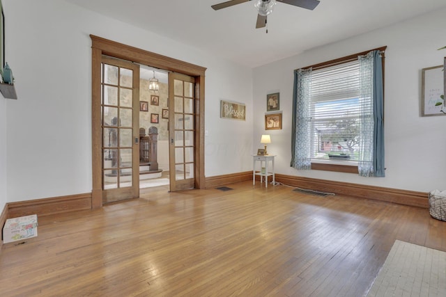 328 Pearl St, Jackson, OH 45640 - living area featuring ceiling fan, baseboards, light wood-style floors, and visible vents