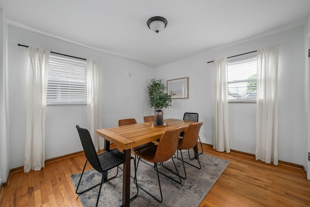 876 Palmer Rd, Columbus, OH 43212 - dining area with baseboards and light wood finished floors