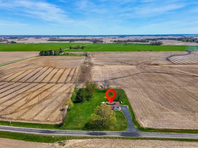 drone / aerial view featuring a rural view