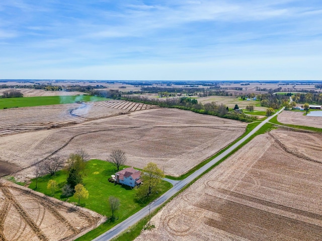 bird's eye view with a rural view