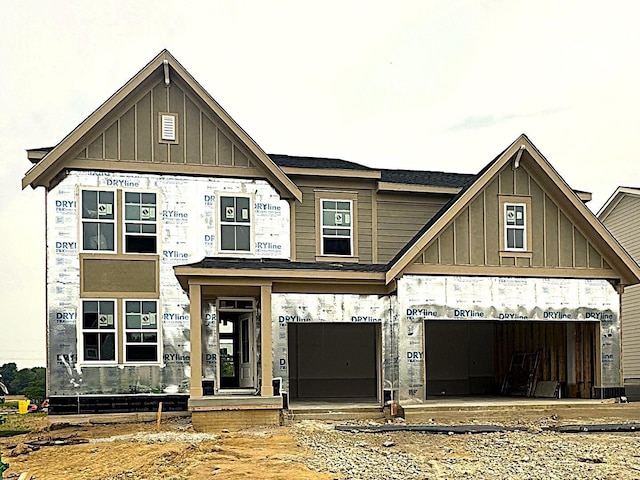 347 Broad Furrows Ave, Delaware, OH 43015 - property in mid-construction with board and batten siding and a garage