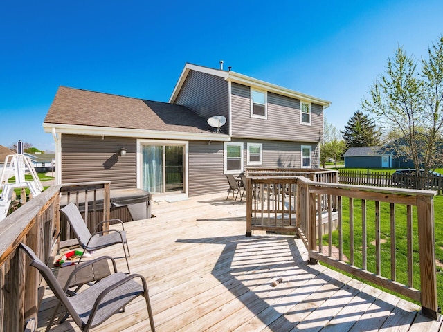 5407 Davidson Rd, Hilliard, OH 43026 - deck with a hot tub and fence