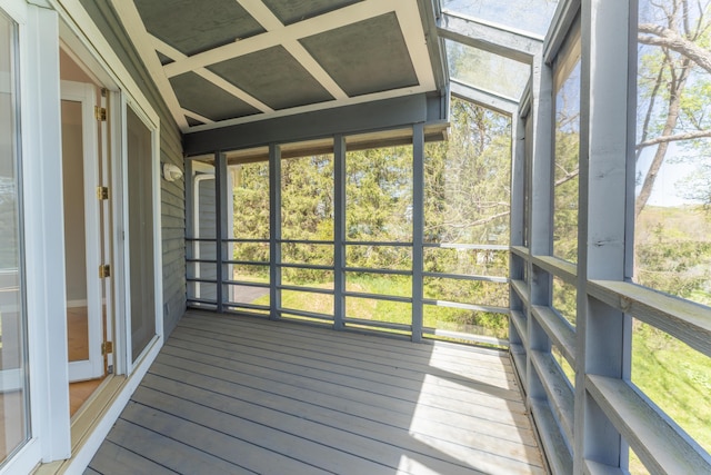 view of unfurnished sunroom