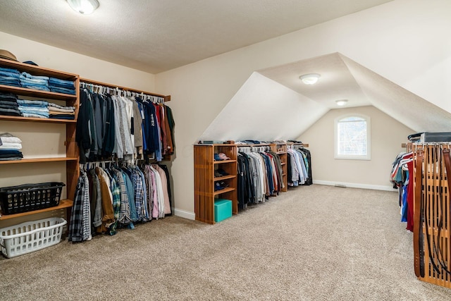 478 Riverbend Ave, Powell, OH 43065 - walk in closet featuring lofted ceiling and carpet flooring