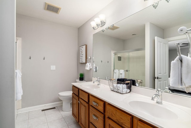 478 Riverbend Ave, Powell, OH 43065 - full bath featuring tile patterned flooring, visible vents, a sink, and a stall shower
